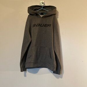 Bauer gray and black hoody with pocket warm comfy stretchy sweatshirt Large